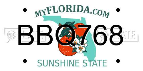 BBQ768 Florida License Plate