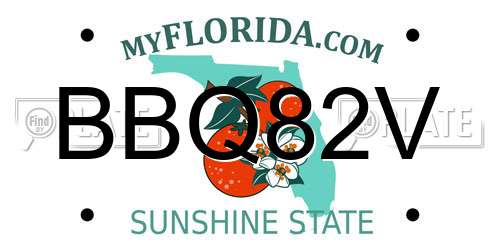 BBQ82V Florida License Plate