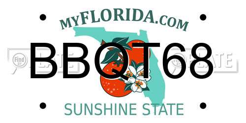 BBQT68 Florida License Plate