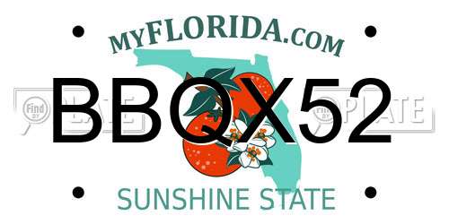 BBQX52 Florida License Plate