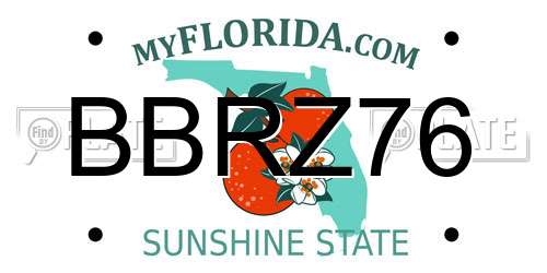 BBRZ76 Florida License Plate