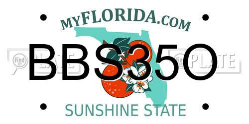 BBS35O Florida License Plate