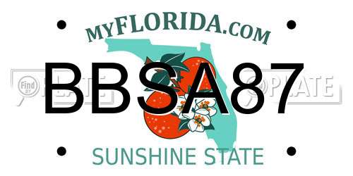 BBSA87 Florida License Plate