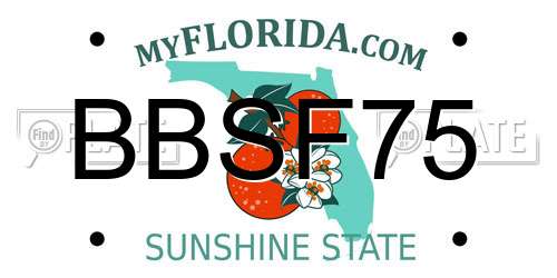 BBSF75 Florida License Plate