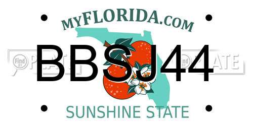 BBSJ44 Florida License Plate