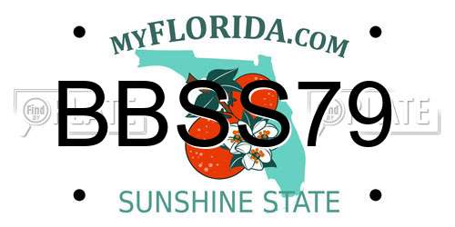 BBSS79 Florida License Plate
