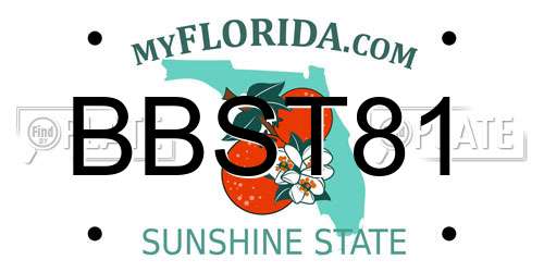 BBST81 Florida License Plate