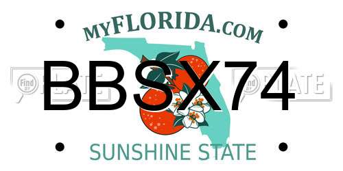 BBSX74 Florida License Plate