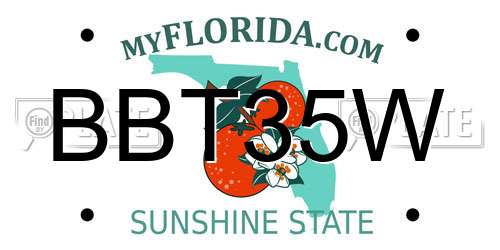 BBT35W Florida License Plate