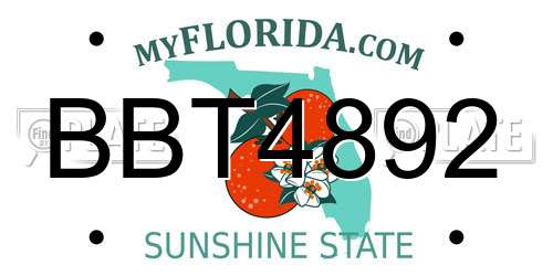 BBT4892 Florida License Plate