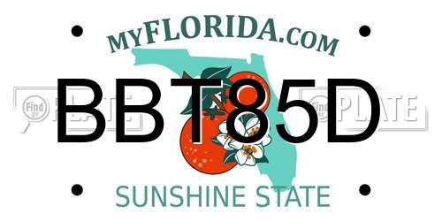 BBT85D Florida License Plate