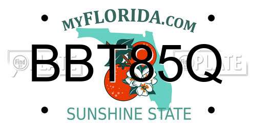 BBT85Q Florida License Plate