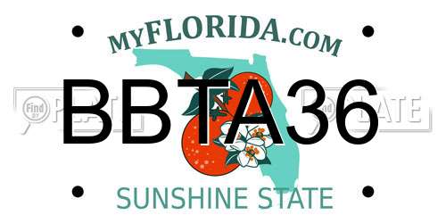 BBTA36 Florida License Plate