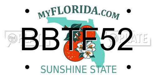 BBTF52 Florida License Plate