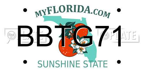 BBTG71 Florida License Plate