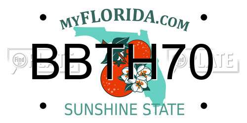 BBTH70 Florida License Plate