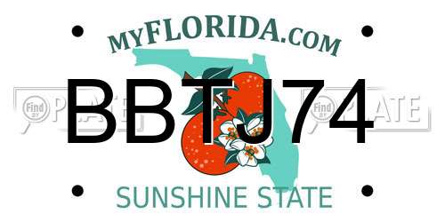 BBTJ74 Florida License Plate