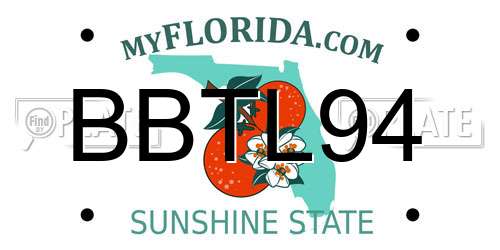 BBTL94 Florida License Plate