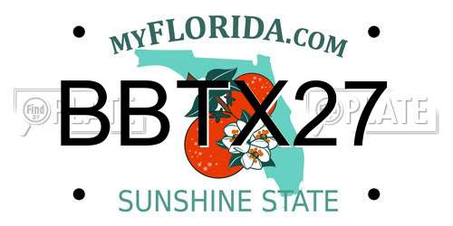 BBTX27 Florida License Plate