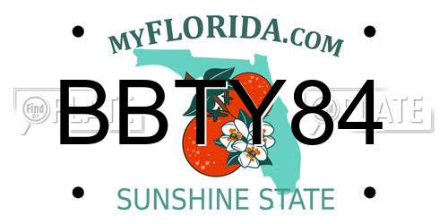 BBTY84 Florida License Plate