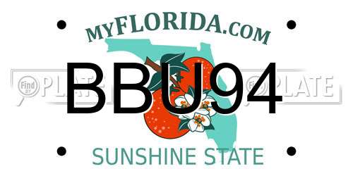 BBU94 Florida License Plate