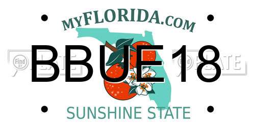 BBUE18 Florida License Plate