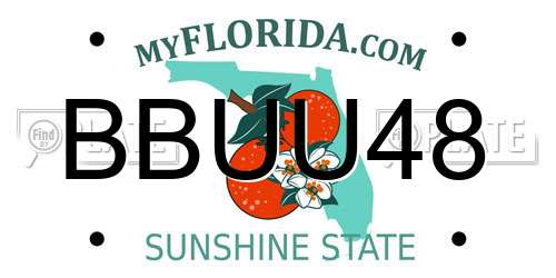 BBUU48 Florida License Plate