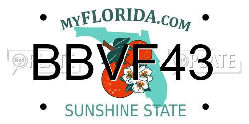 BBVF43 Florida License Plate