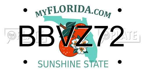 BBVZ72 Florida License Plate