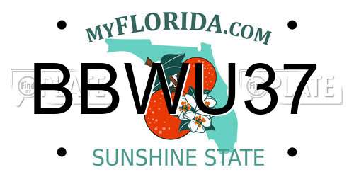 BBWU37 Florida License Plate