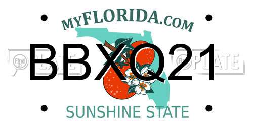 BBXQ21 Florida License Plate
