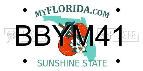 BBYM41 Florida License Plate