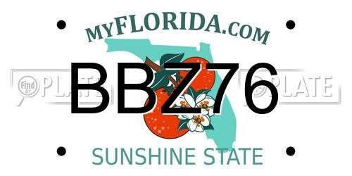BBZ76 Florida License Plate