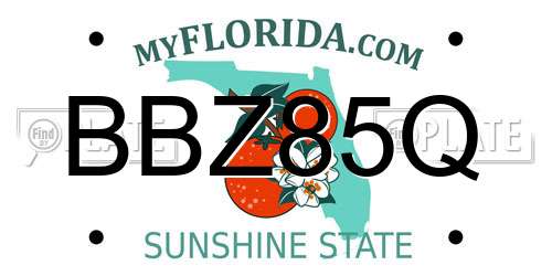 BBZ85Q Florida License Plate