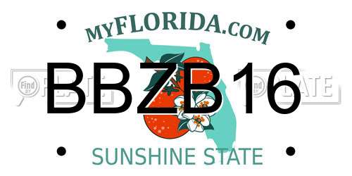 BBZB16 Florida License Plate