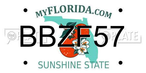 BBZF57 Florida License Plate