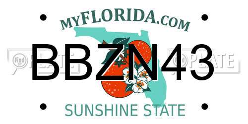 BBZN43 Florida License Plate