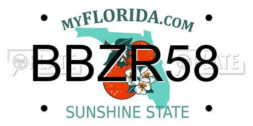 BBZR58 Florida License Plate