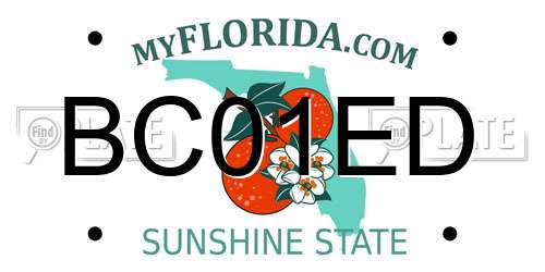 BC01ED Florida License Plate