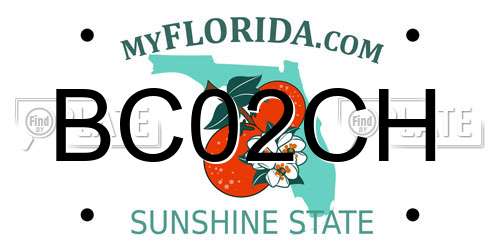 BC02CH Florida License Plate
