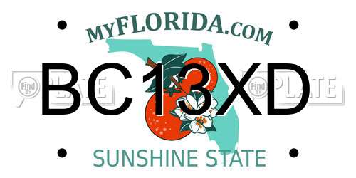 BC13XD Florida License Plate