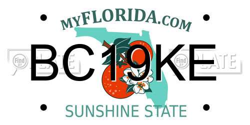 BC19KE Florida License Plate