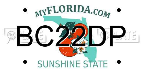 BC22DP Florida License Plate