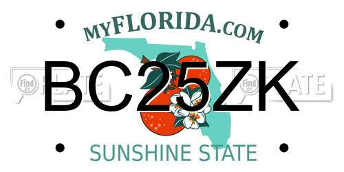 BC25ZK Florida License Plate