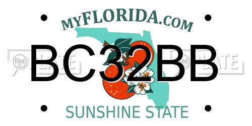 BC32BB Florida License Plate