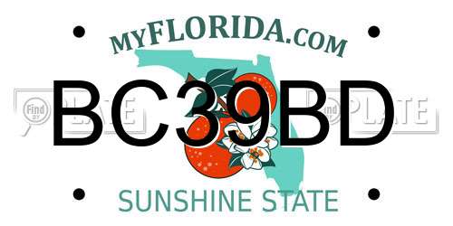 BC39BD Florida License Plate