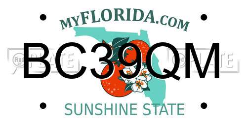 BC39QM Florida License Plate