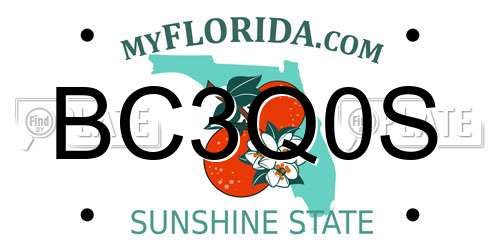 BC3Q0S Florida License Plate