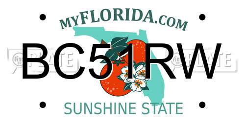BC51RW Florida License Plate