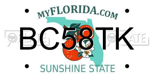 BC58TK Florida License Plate